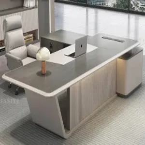 중역 임원 고급 화이트우드 책상