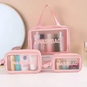 여행용 방수 세면 파우치 워시백 목욕용품 수납 가방 수영장가방