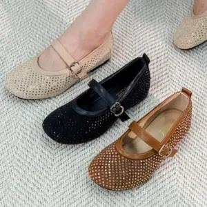 [옷자락]여자 데일리 펀칭 메리제인 스트랩 플랫슈즈