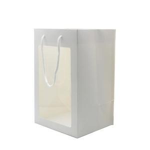 투명 꽃다발 포장 봉투 화이트 카드 포함 쇼윈도 감성 기프트 플라워백