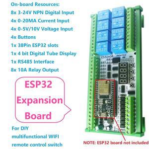 DC 12V 24V 8AI-8DI-8DO ESP-WROOM-32 ESP32 확장 보드 RS485 4-20MA 0-5V 0-10V 아날로그 수집 와이파이