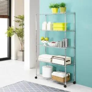 수납장정리대 철제 수납 메탈선반 5단 이동식 수납랙