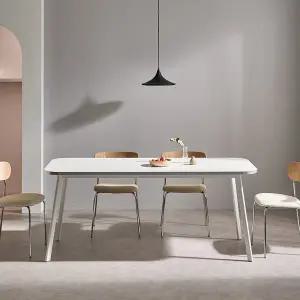 [티에스퍼니처]바모스 실버엣지 라운드 화이트식탁 1400