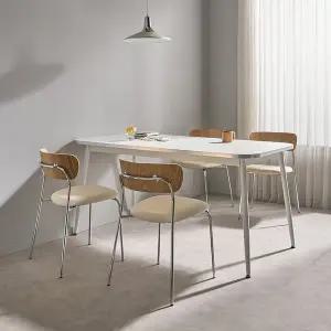 [티에스퍼니처]베일리 실버엣지 라운드 화이트식탁 1600