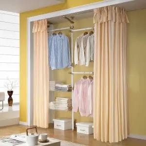 프라임 화이트드레스룸(3폴선반) 오렌지옐로우