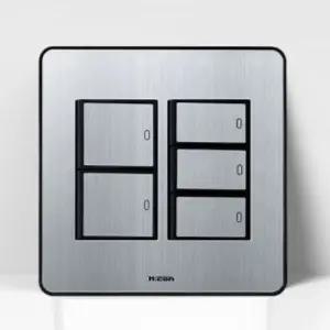 현대 5구스위치 실버 전기 전등 벽 스위치