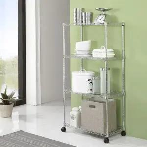 베란다수납장 메탈선반 600 4단 메탈랙 틈새수납 이동식 진열대이동