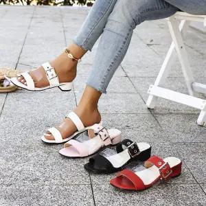 여름 여친 미들 트렌디 빅사이즈 컴포트 슬리퍼 통굽 토오픈 신발 힐 아이템 HT5