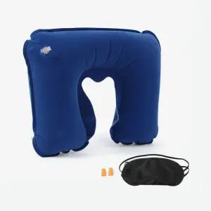 휴대 여행용 안대 귀마개 목쿠션 세트 (블루)