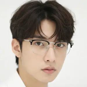 남자 하금테 안경 케이스 세트 3색상 블루라이트 UV차단 직장인 패션 코디