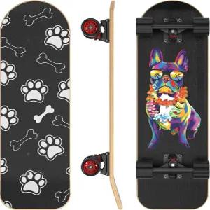 개와 반려동물을 위한 26인치 대형 반려동물 스케이트보드 - 캐나다 메이플 데크 알루미늄 트럭 PU 휠 조립