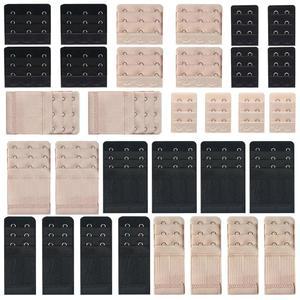 MaehSab 32개 브라 익스텐더, 여성용 부드럽고 편안한 신축성 있는 백 밴드 익스텐션 2 훅 / 3 훅, 링게리 스트랩 익스텐더(블랙, 카키)