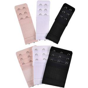 베메모 6피스 여성용 브라 익스텐더 신축성 스트랩, 3줄 x 3훅, 2훅, 3가지 색상