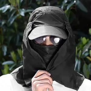 안면 마스크 겸용 야외 썬캡 블랙