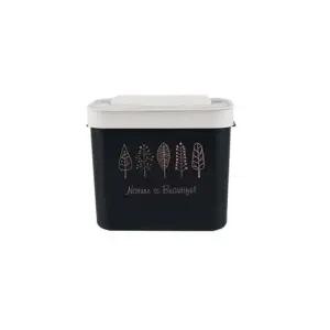 사각 걸이 휴지통 나무 블랙 걸이형 부착형