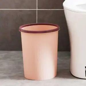 대형 오픈 휴지통 핑크 스트라이프 원형