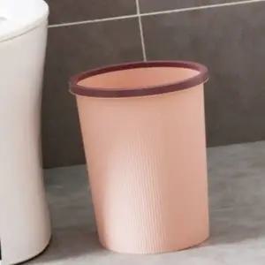 기저귀 스트라이프 원형 오픈 휴지통 대형 핑크