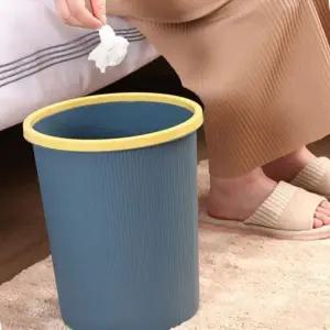 기저귀 스트라이프 원형 오픈 휴지통 대형 네이비