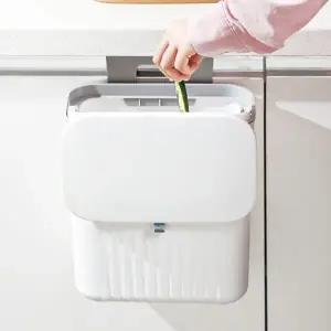 흰색 걸이식 싱크대 벽걸이휴지통 9L 쓰레기통