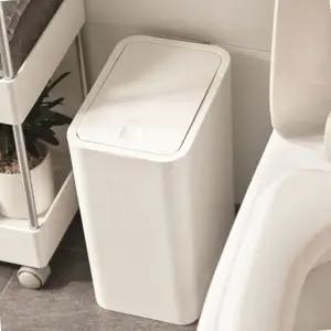 개폐방식 좁은공간 사무실휴지통 심플 원터치 슬림 휴지통 8.5L