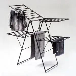 락앤락_더블 양날개 블랙 빨래건조대 ETM555