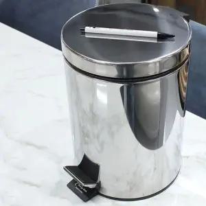 페달 휴지통 5L 스텐 페달휴지통