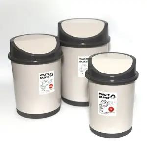 한진 원형 휴지통 10리터 중 푸시 스윙 쓰레기통