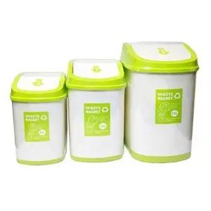 푸시 사각 플라스틱 휴지통 5L 쓰레기통