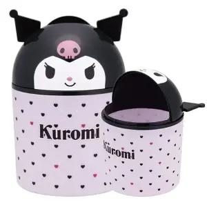 쿠로미 입체 미니 탁상용 휴지통 1P 작은 쓰레기통