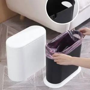 슬림형 원터치 휴지통 사무실 화장실 쓰레기통