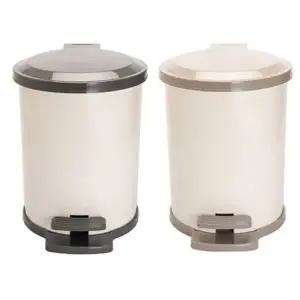 원터치 페달 휴지통 원통형 소 7.5L 1P 위생 쓰레기통