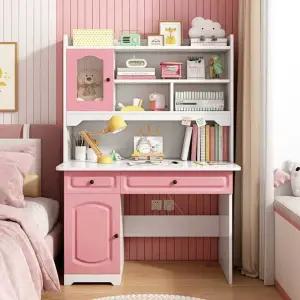 저학년책상 아이방 화이트 책장 높이조절 바른자세