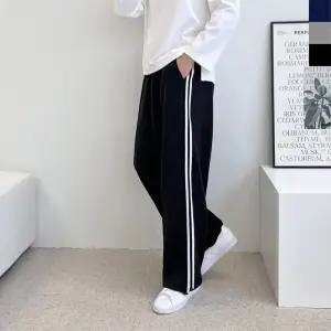 남성 트레이닝 두줄 트랙 스트링 힙한 와이드 팬츠