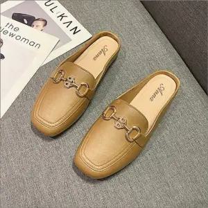 정장 플랫 캐주얼 여성 슬리퍼 로퍼 블로퍼 뮬 3색