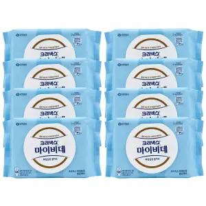 크리넥스 마이비데 클린케어 화장실용 물티슈 캡형 80매 8팩