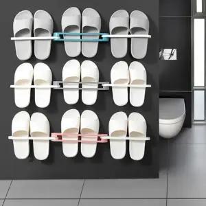 ( )무타공 슬리퍼 거치대 그레이 슬리퍼정리대 슬리퍼걸이 현관슬리퍼거치대 실내화걸이 욕실슬리퍼거치대