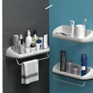 무타공 욕실 수납 선반 수건걸이 부착식 디자인 선반