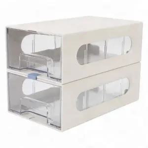 ( )수납함 책상 위 소품 보관 문구 박스 수납 서랍 2단 슬라이드 데스크정리함
