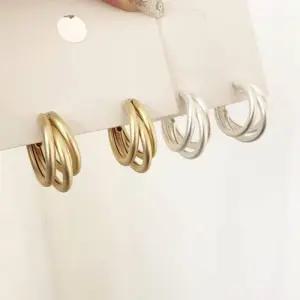 [라일리쥬얼리] Rly TBZ VIDS-SS1421 매트골드 링 귀걸이