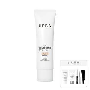 헤라 UV 프로텍터 씨씨 SPF50+PA4+ 50ml, 1개+증정(멀티디펜스SPF50+PA4+ 15ml+익스트림포스 레포츠 SPF50 15ml+클리어 브로우 젤 3g+립 세럼 01 인텐스 2g 각 1개 (총 4개)