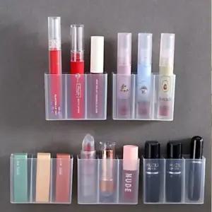 ( )다용도 3칸 수납함 벽걸이 붙이는 수납함 공간활용 욕실 정리함 투명