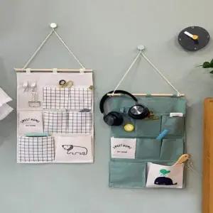공간활용 패브릭 벽걸이 수납 문걸이 벽걸이 수납 포켓 정리함 옷방
