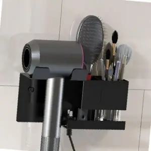헤어드라이어 수납 거치대 드라이기 홀더 선 정리 수납함 벽걸이용