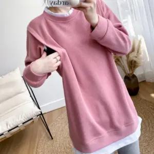 루즈핏 수유티 간절기 긴팔 원피스 가을 하객룩 나들이 데일리 외출수유복 임산부빅사이즈