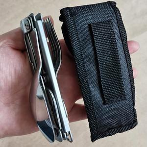 6-in-1 탈착식 캠핑 도구, 스테인리스 스틸 식기 접이식 숟가락, 포크, 나이프, 와인 병따개 캔따개 하이킹 피크닉 여행용 휴대용 콤보 세트