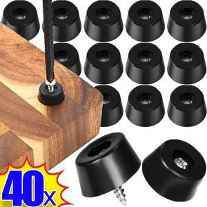 40PCS 고무 가구 다리 테이블 패드 라운드 블랙 미끄럼 범퍼 의자 방지