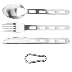 Rxsdfdi 여행 도구, 내구성이 뛰어난 스테인리스 스틸 캠핑 도구 세트, 재사용 가능한 3피스 여행용 식기 휴대가 간편하고 실용적인 피크닉 하이킹용