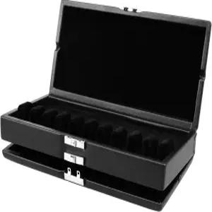 내구성이 뛰어난 이중 레이어 정품 가죽 바순 리드 20개 보관 케이스 홀더 블랙