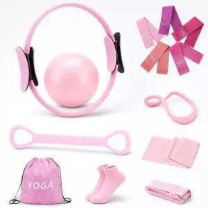 여성용 피투노스 필라테스 링 세트 저항 밴드가 있는 홈 운동 장비 14인치 매직 서클 미니 볼 근력을 위한