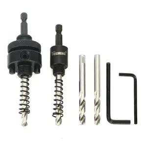 JIECHENG 6피스 홀 톱 아버 세트 바이메탈 톱용 1/4인치 헥스 퀵 체인지 안전한 잠금 설계 대부분의 해머